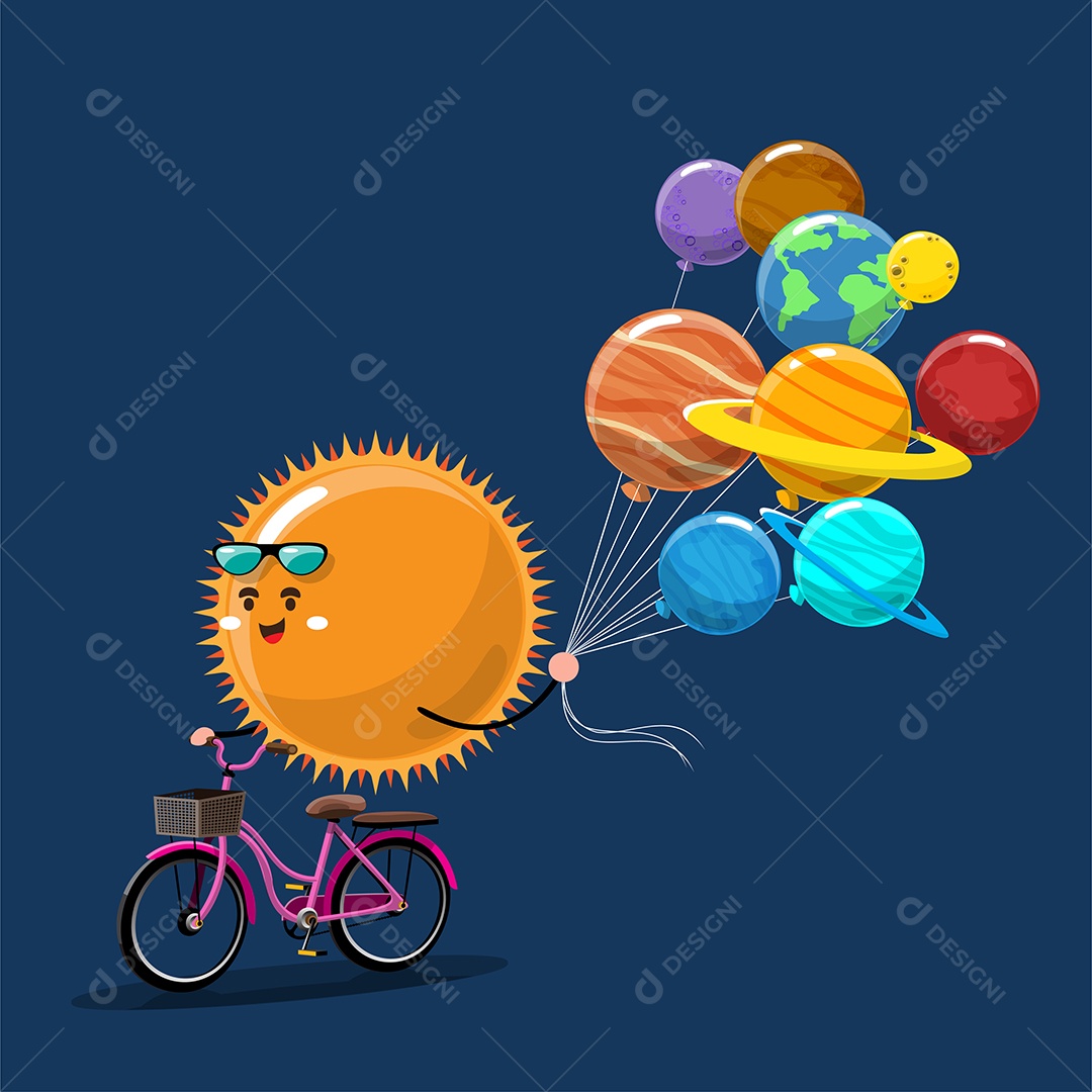 A Órbita do Sistema Solar Desenho Vetor EPS