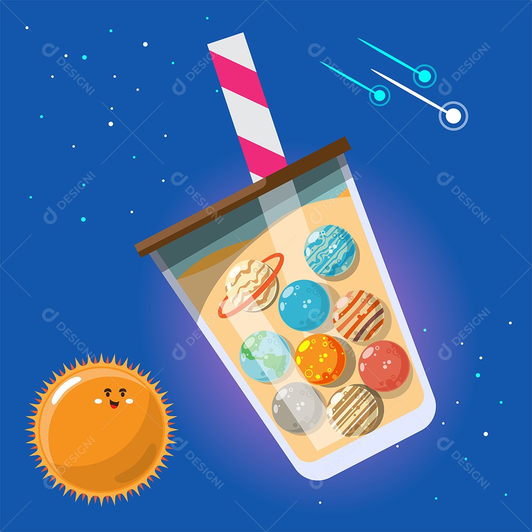 Planetas no sistema Solar Mercúrio Vênus Terra e Marte Vetor EPS