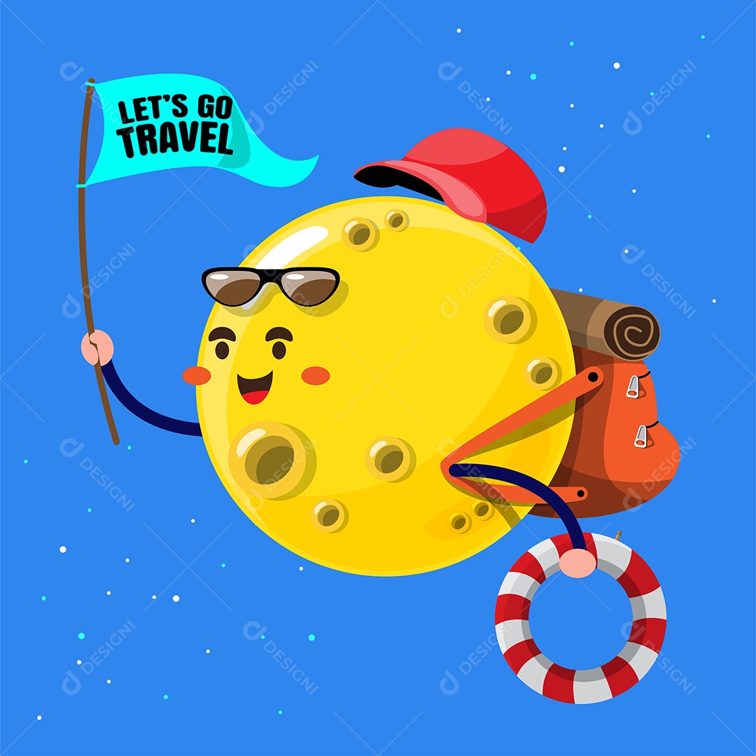 A Lua está de férias Vetor EPS