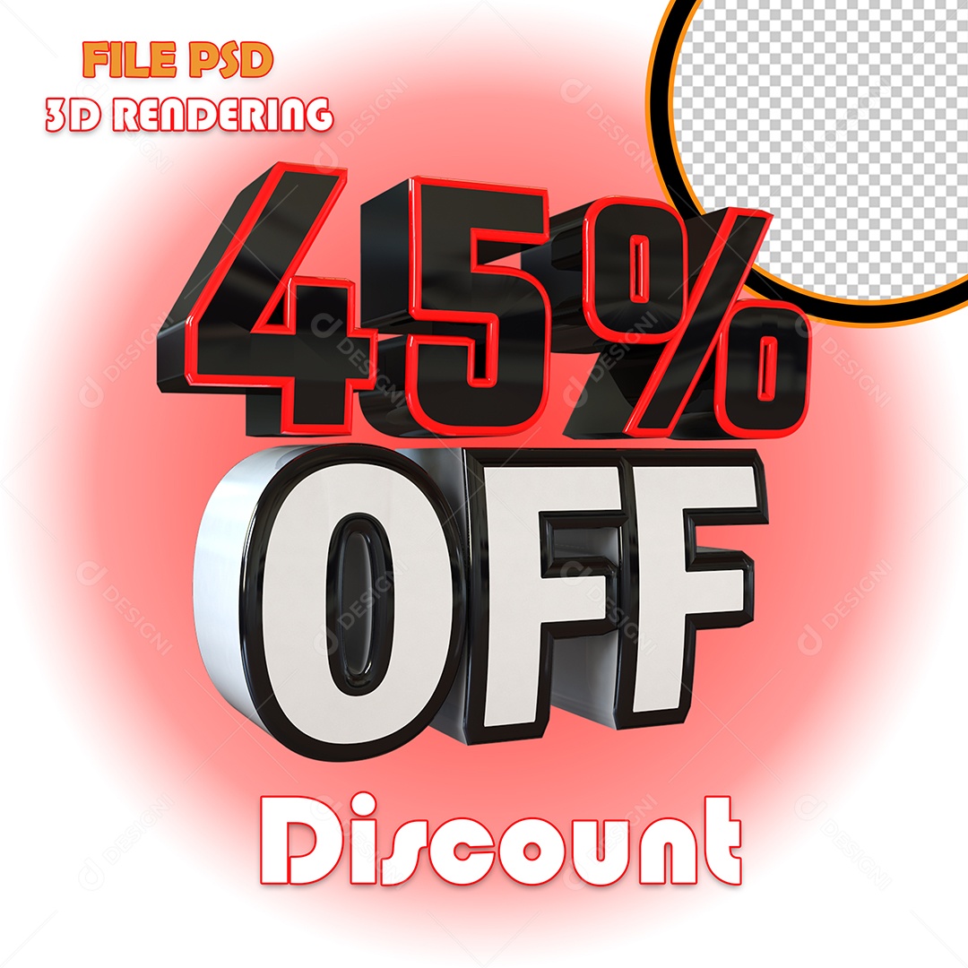 Selo 3D Para Composição 45% Off Desconto PSD