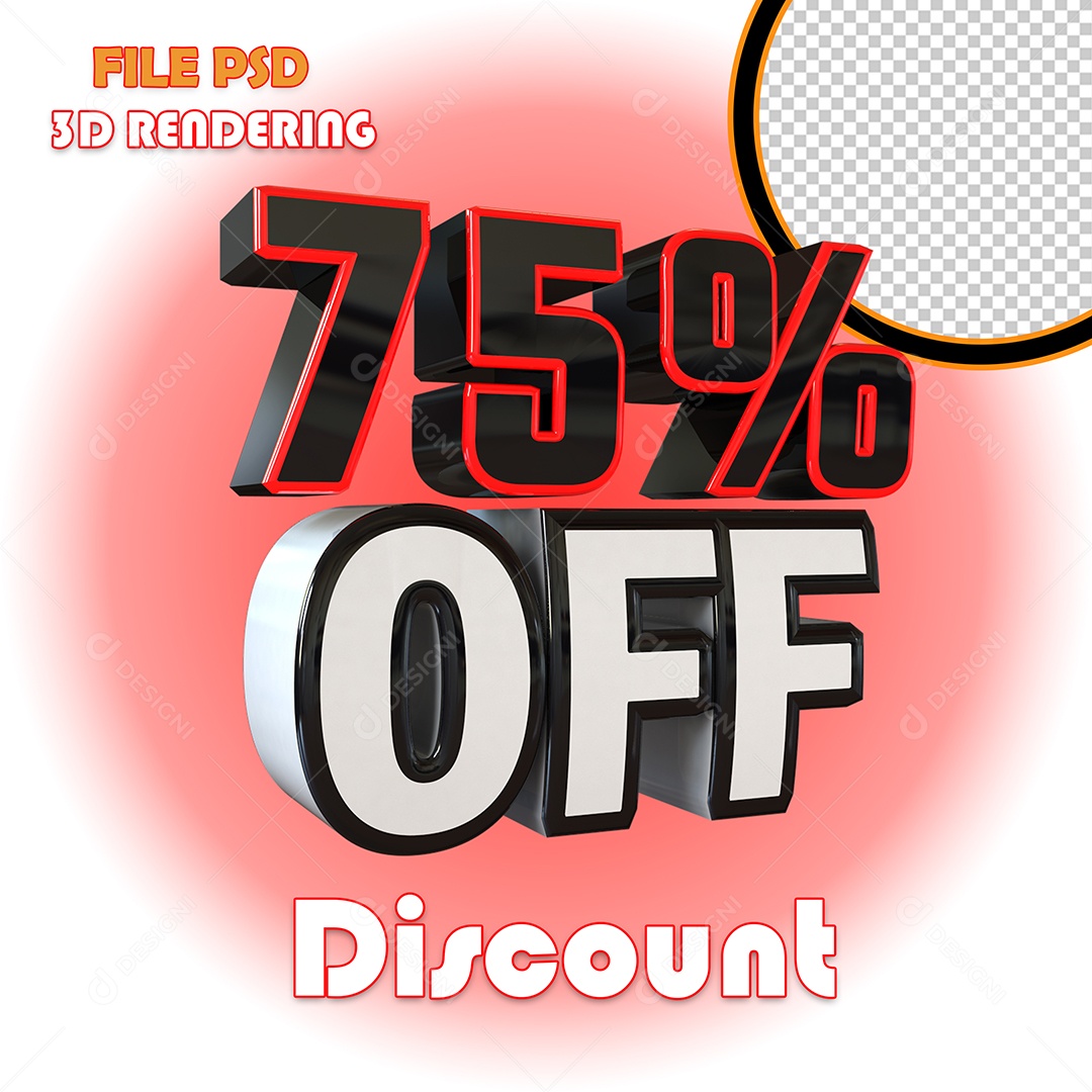 Selo 3D Para Composição 75% Off Desconto PSD