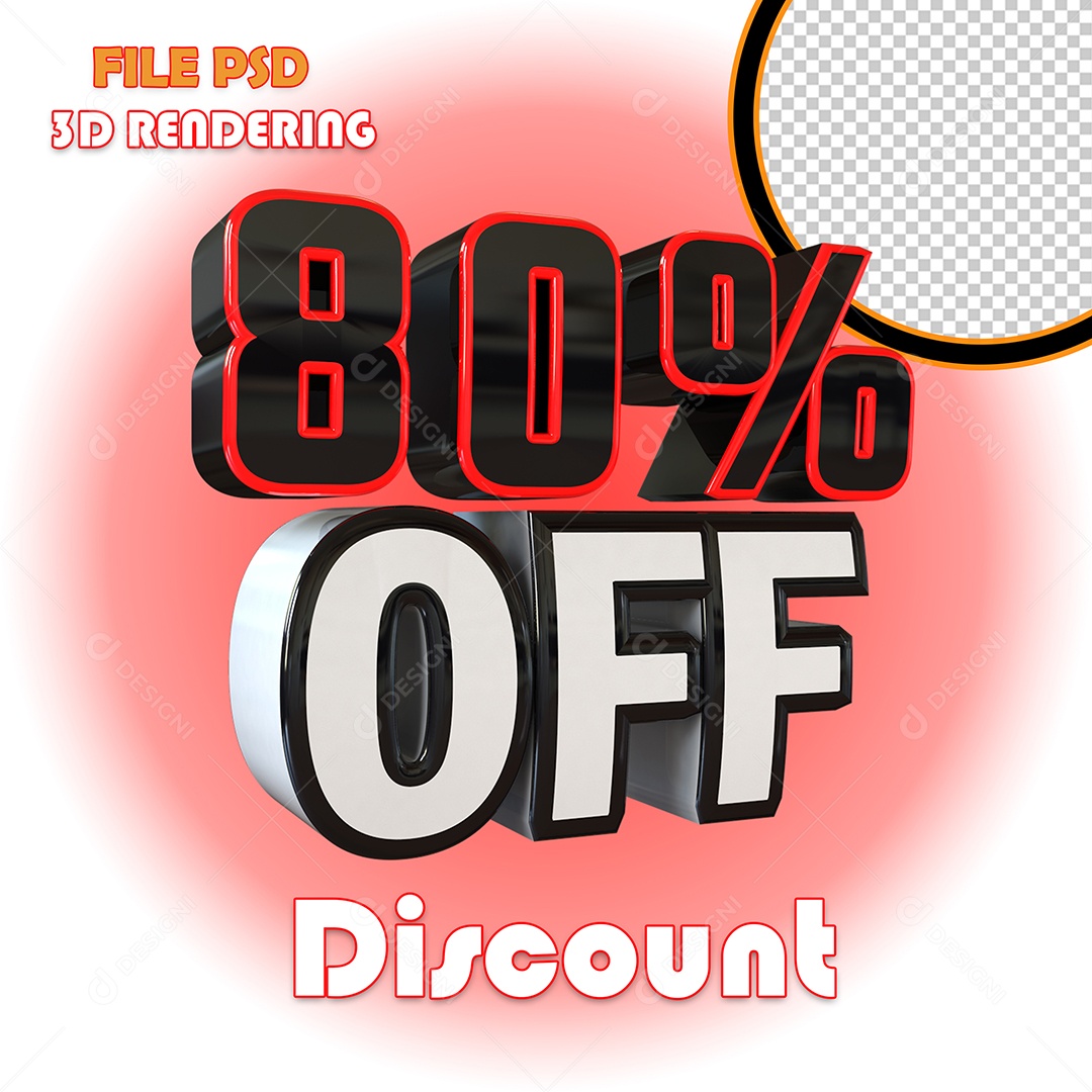 Selo 3D Para Composição 80% Off Desconto PSD