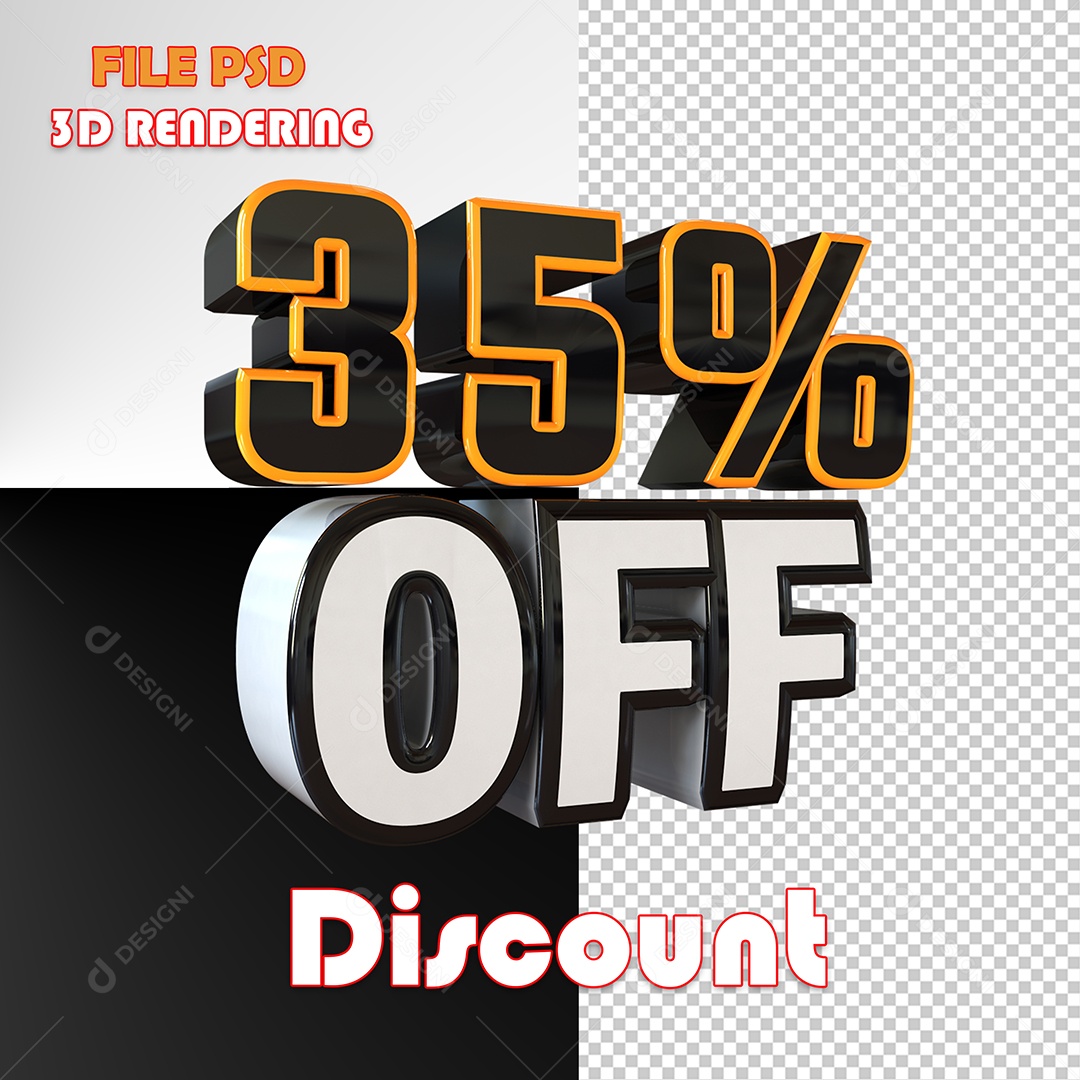 3D Composition Stamp 35% Off PSD