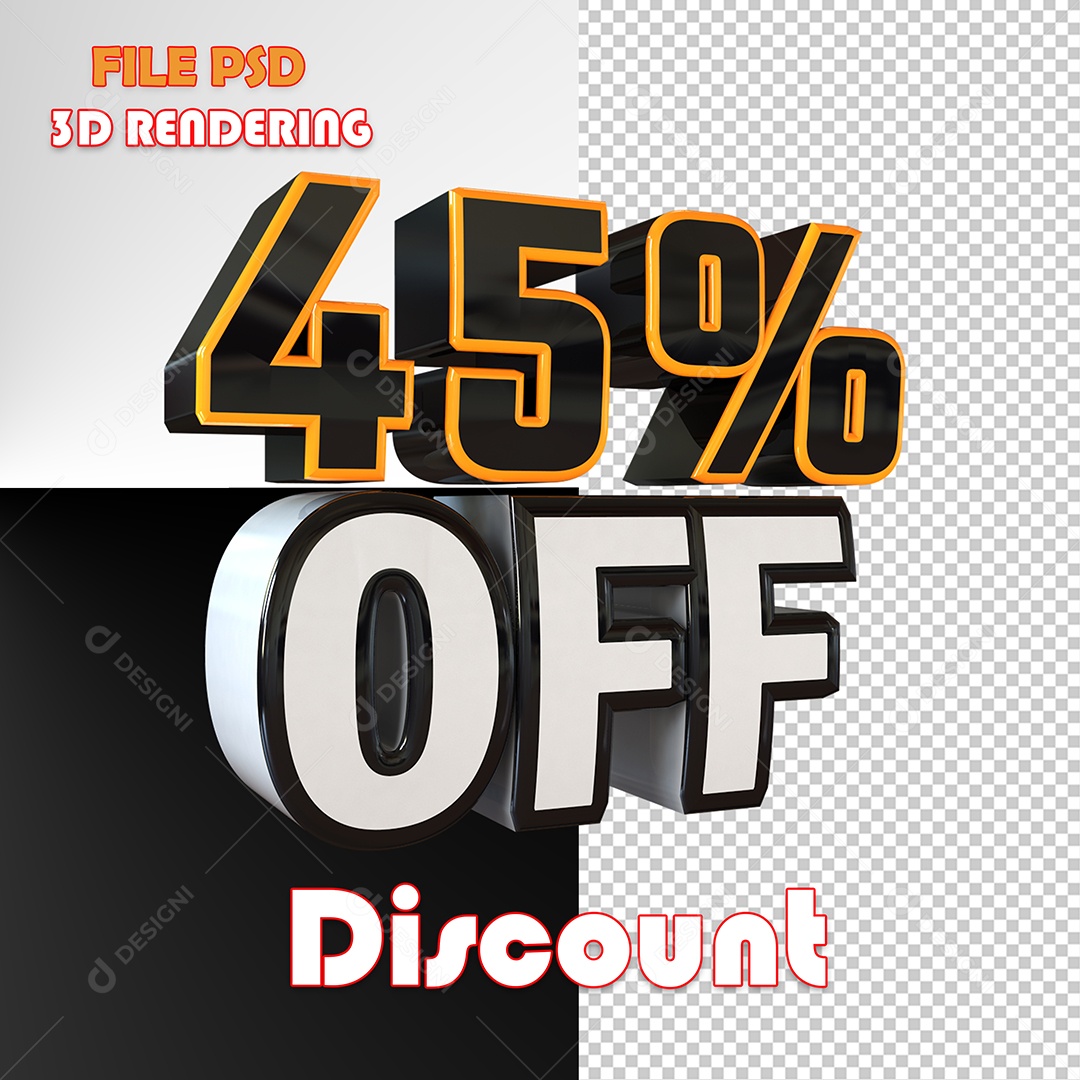 Selo 3D Para Composição 45% Off Desconto PSD