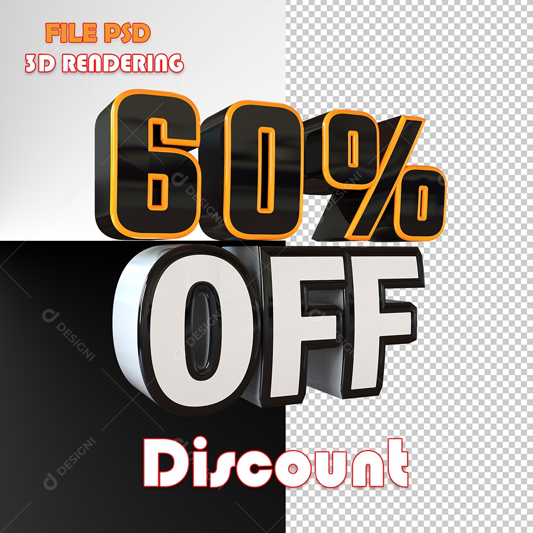 Selo 3D Para Composição 60% Off Desconto PSD