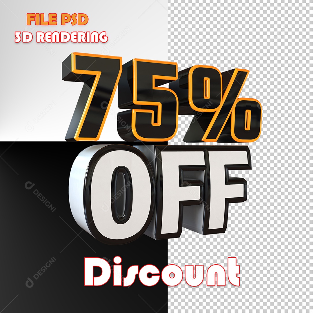 Selo 3D Para Composição 75% Off Desconto PSD