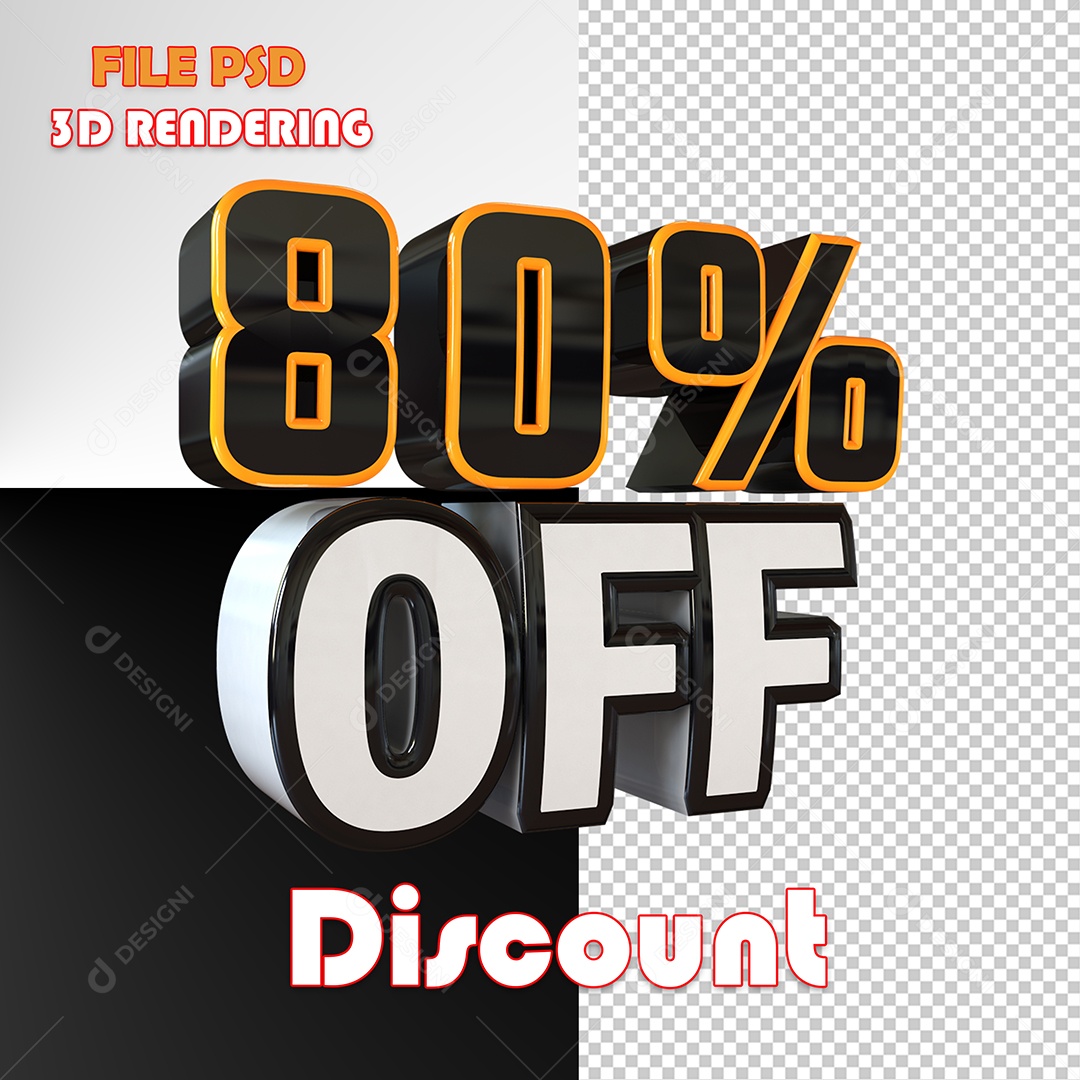 Selo 3D Para Composição 80% Off Desconto PSD