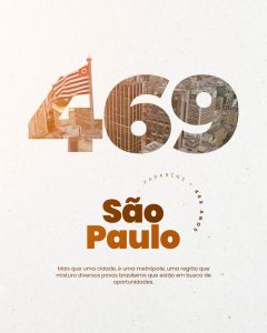 Aniversário de Cidade Parabéns São Paulo 469 Anos Social Media PSD Editável