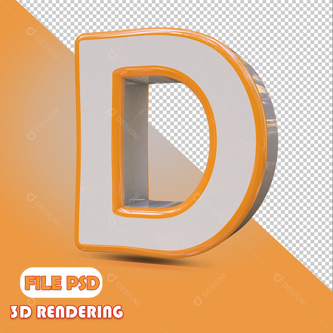 Letra 3D Para Composição D PSD