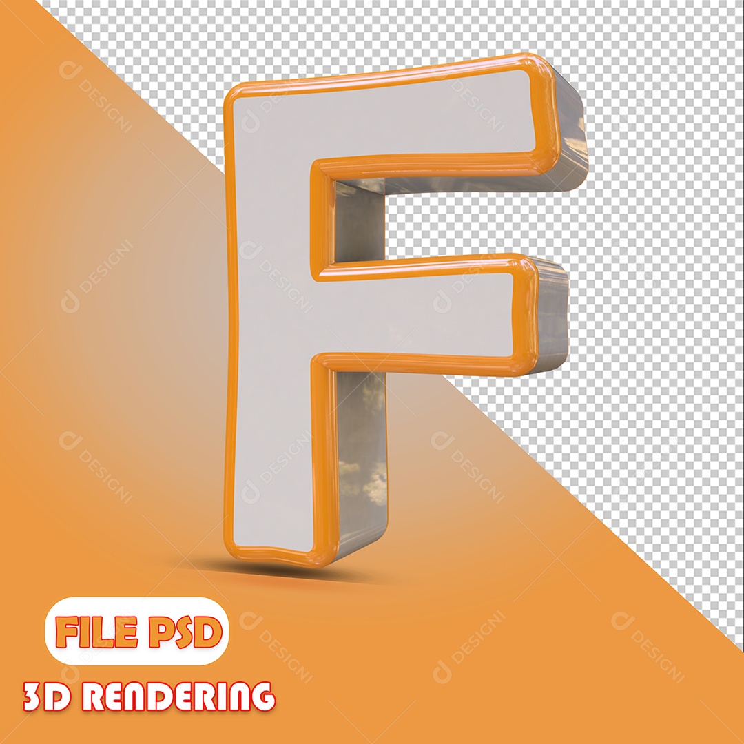 Letra 3D Para Composição F PSD