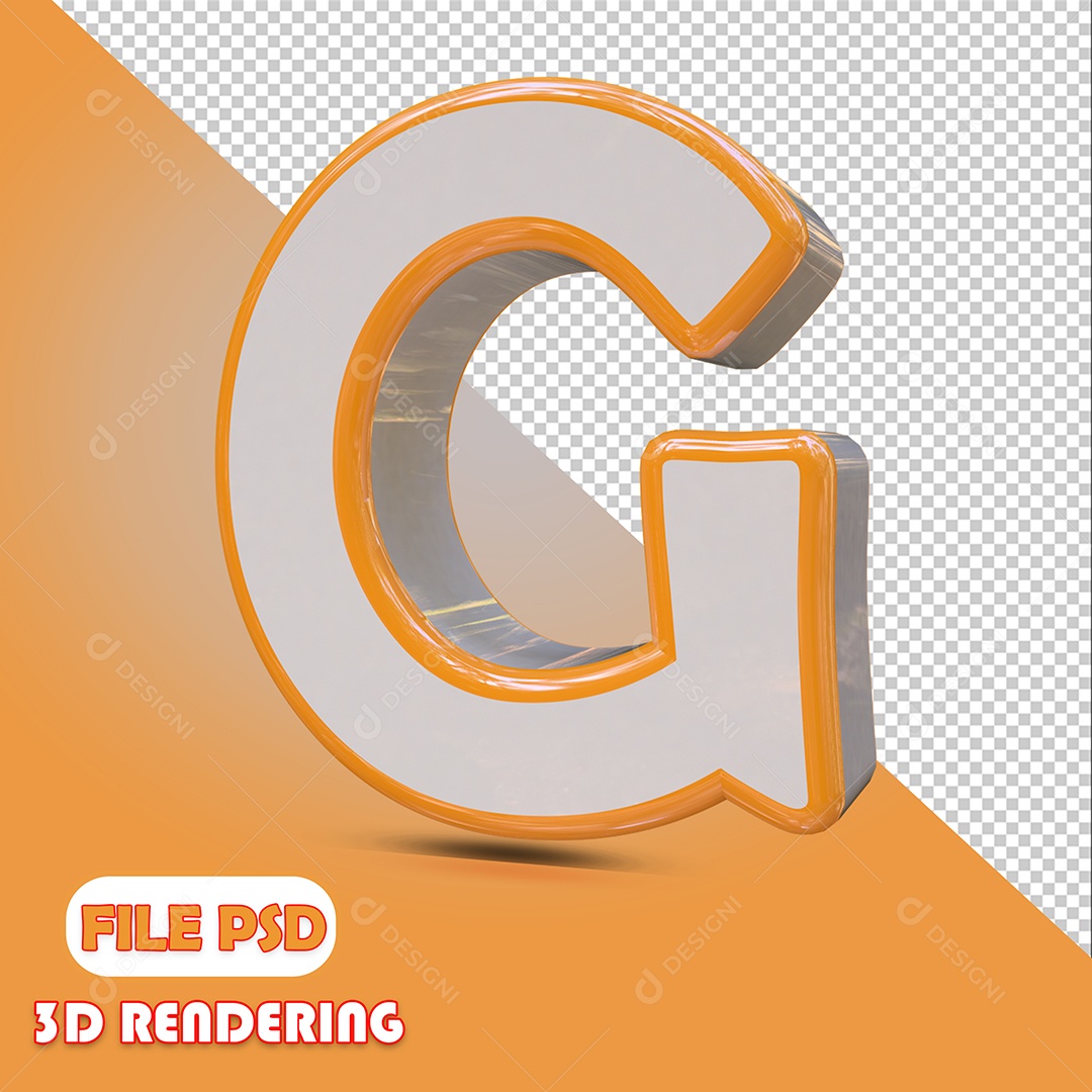 Letra 3D Para Composição G PSD