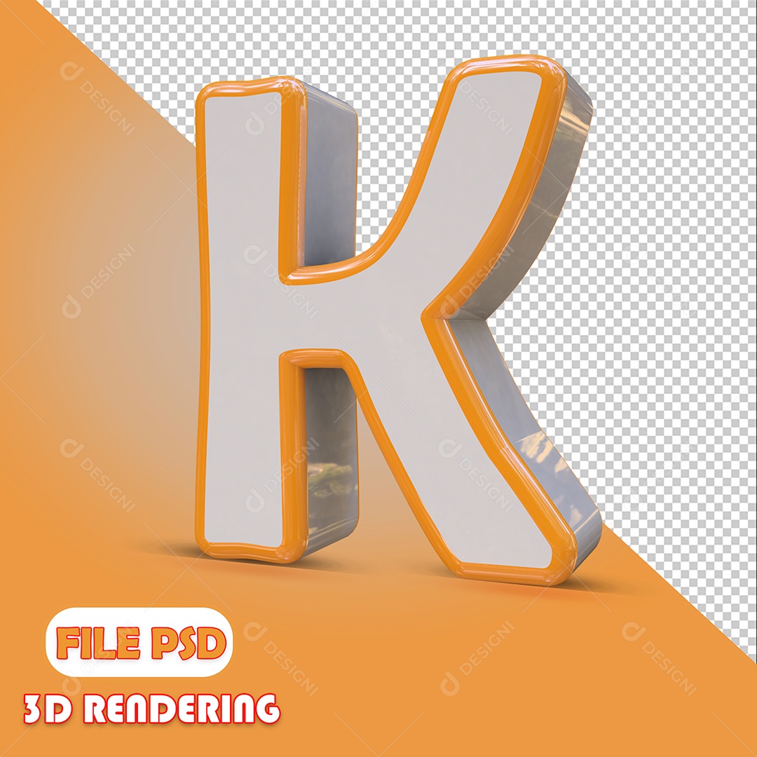 Letra 3D Para Composição K PSD