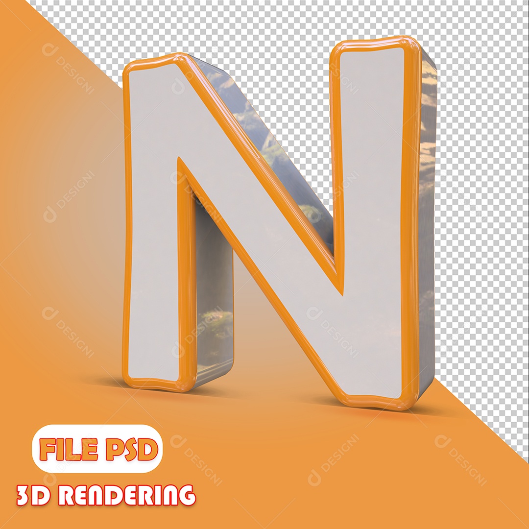 Letra 3D Para Composição N PSD