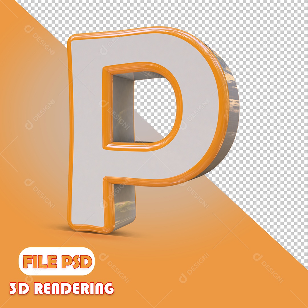 Letra 3D Para Composição P PSD