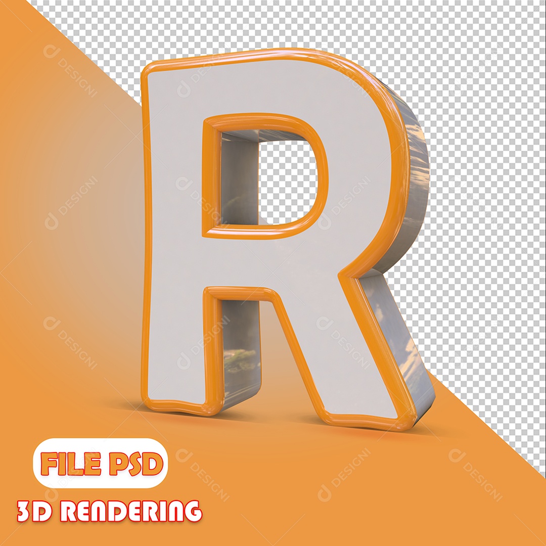 Letra 3D Para Composição R PSD