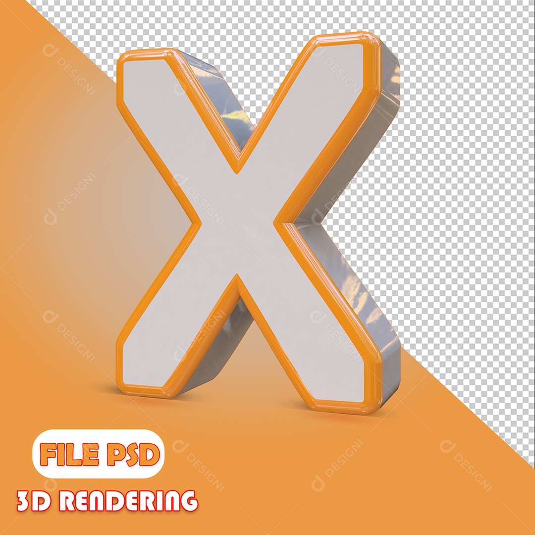 Letra 3D Para Composição X PSD
