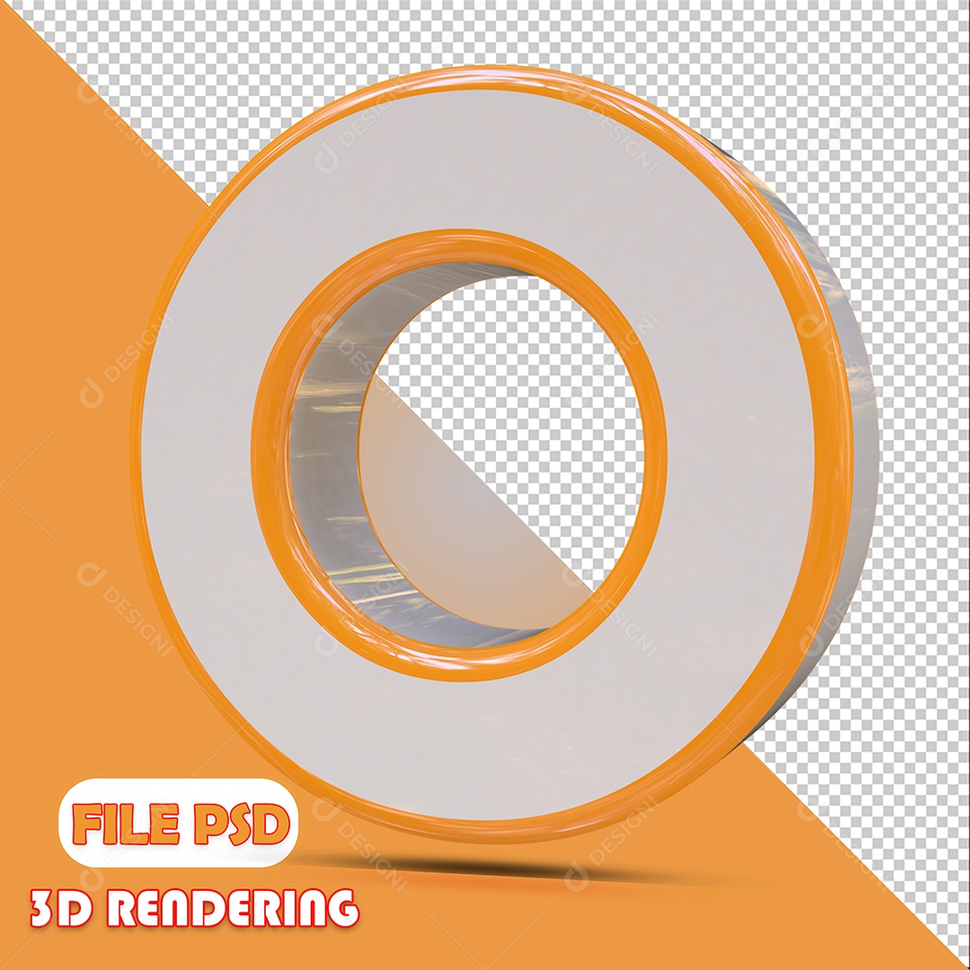 Número 3D Para Composição Branco e Amarelo 0 PSD