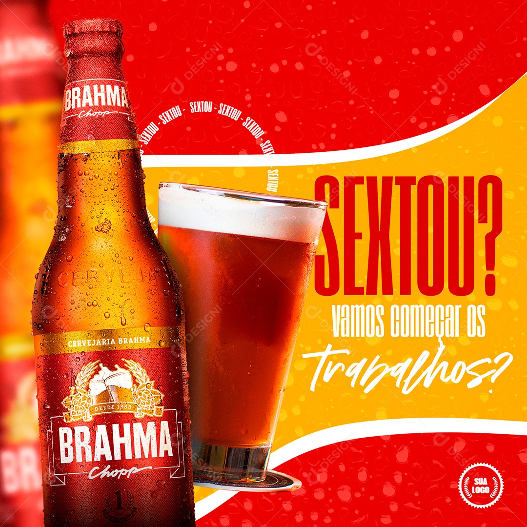 Post Cerveja Sextou Social Media PSD Editável