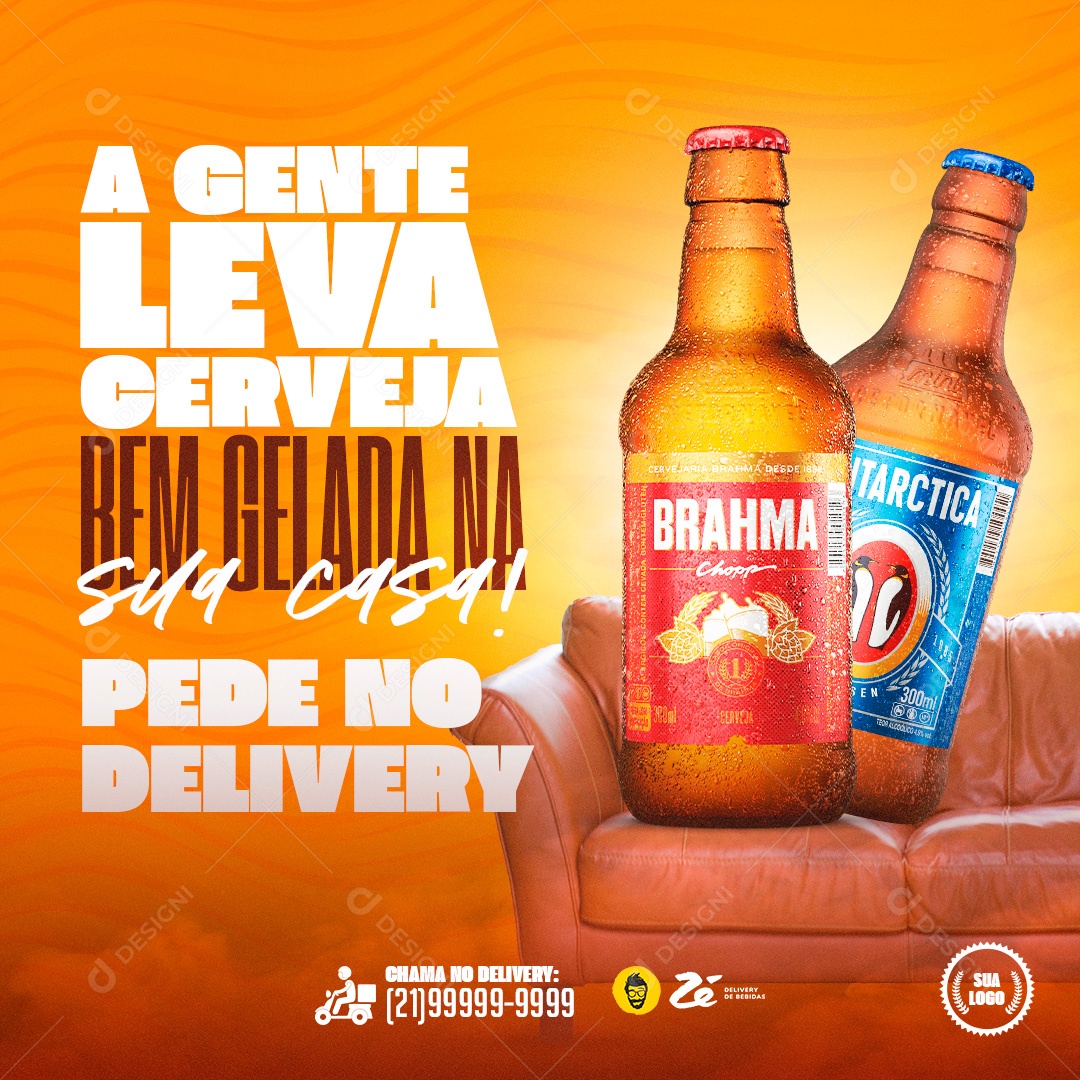 Post Cerveja A Gente Leva Cerveja Social Media PSD Editável