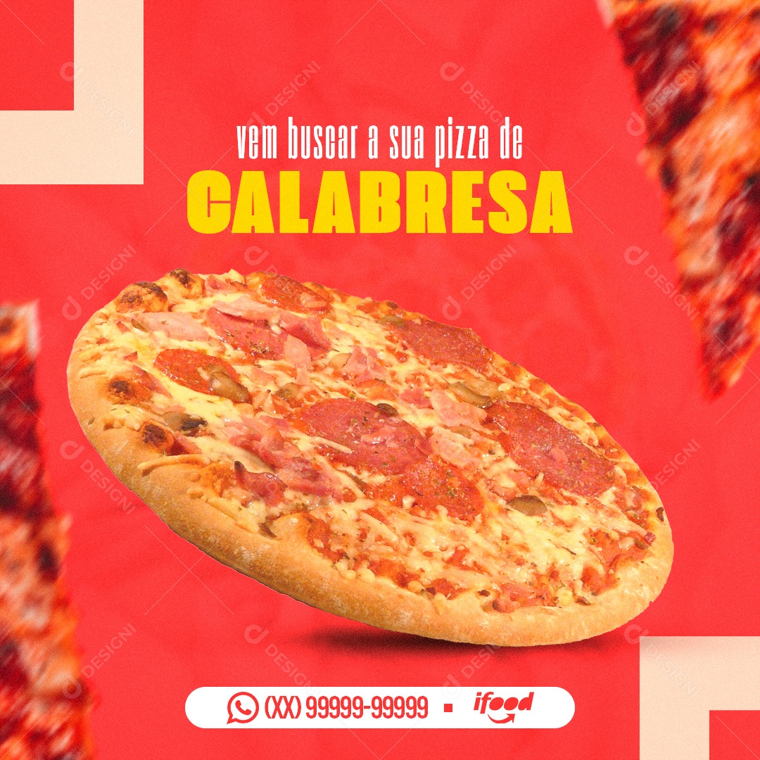 Post Pizzaria Sua Calabresa Social Media PSD Editável