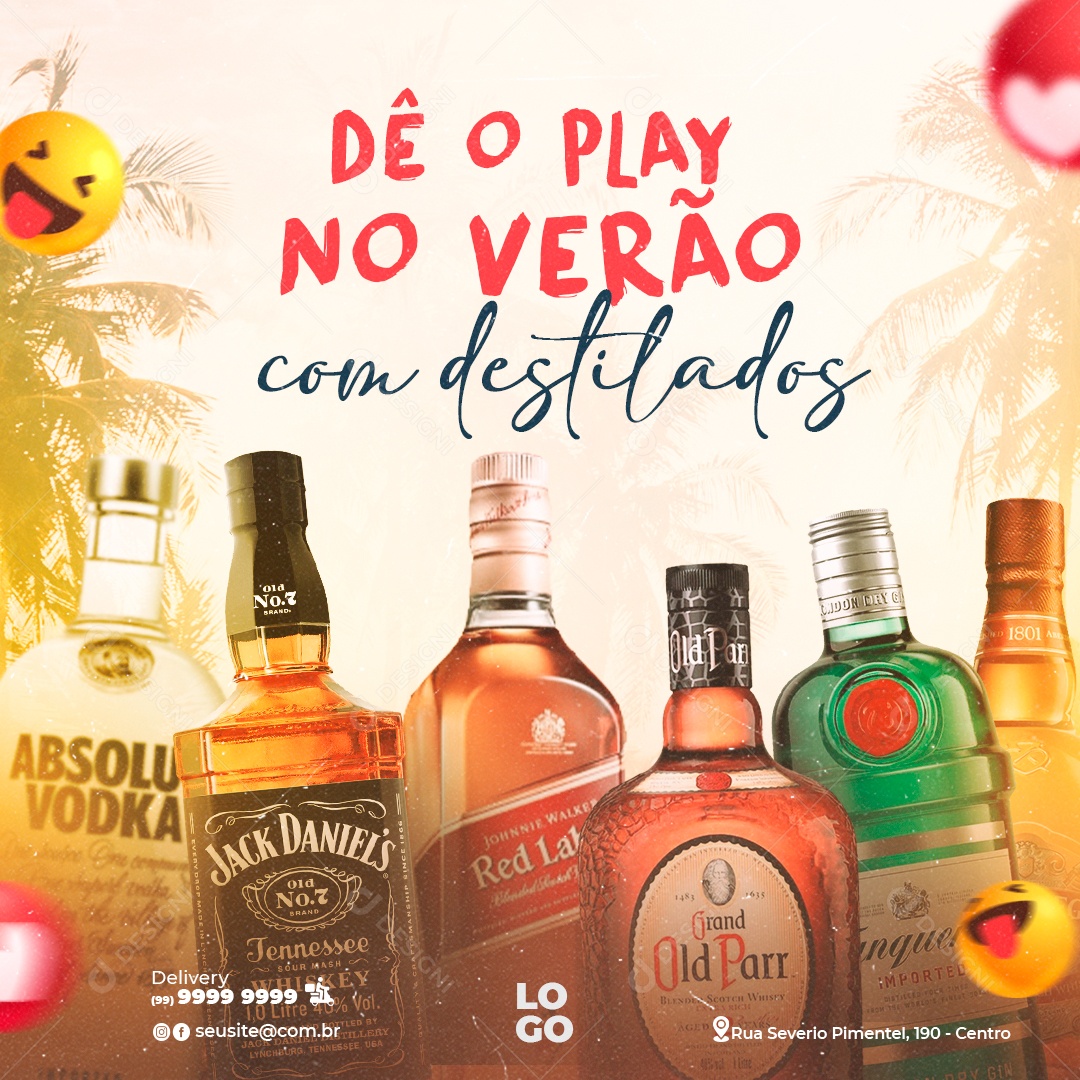 Post Verão Destilado Social Media PSD Editável