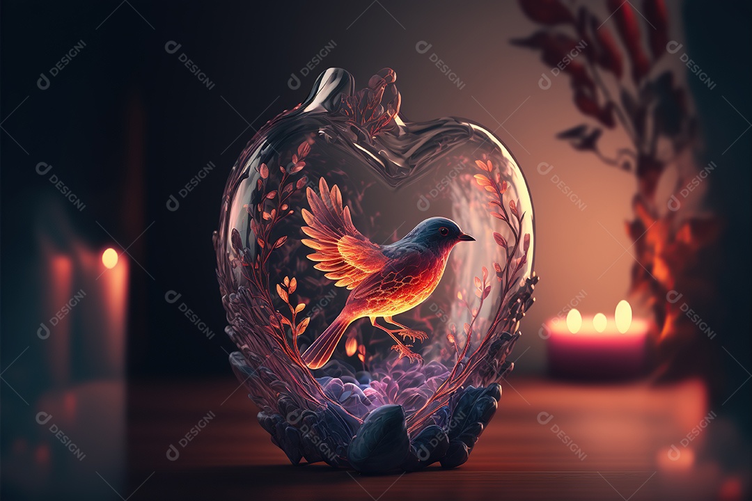 Dia dos namorados, casal apaixonado entre um arranjo de coração gigante