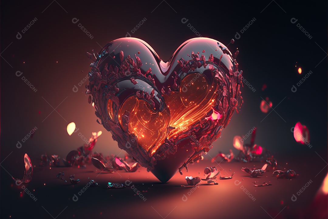 Papel de parede do dia dos namorados, amor adorável, coração