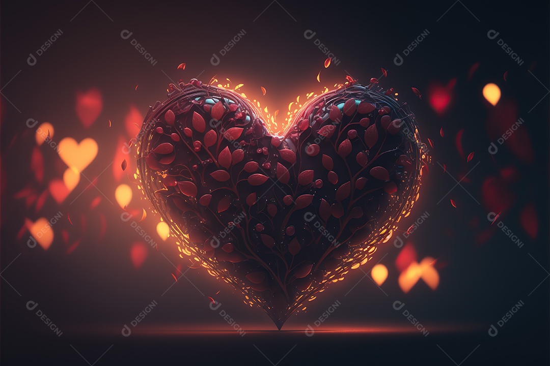 Papel de parede do dia dos namorados, amor adorável, coração