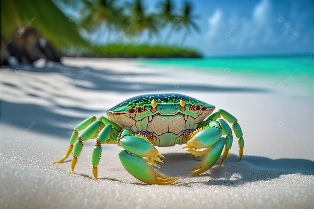 Caranguejo em uma praia, detalhe