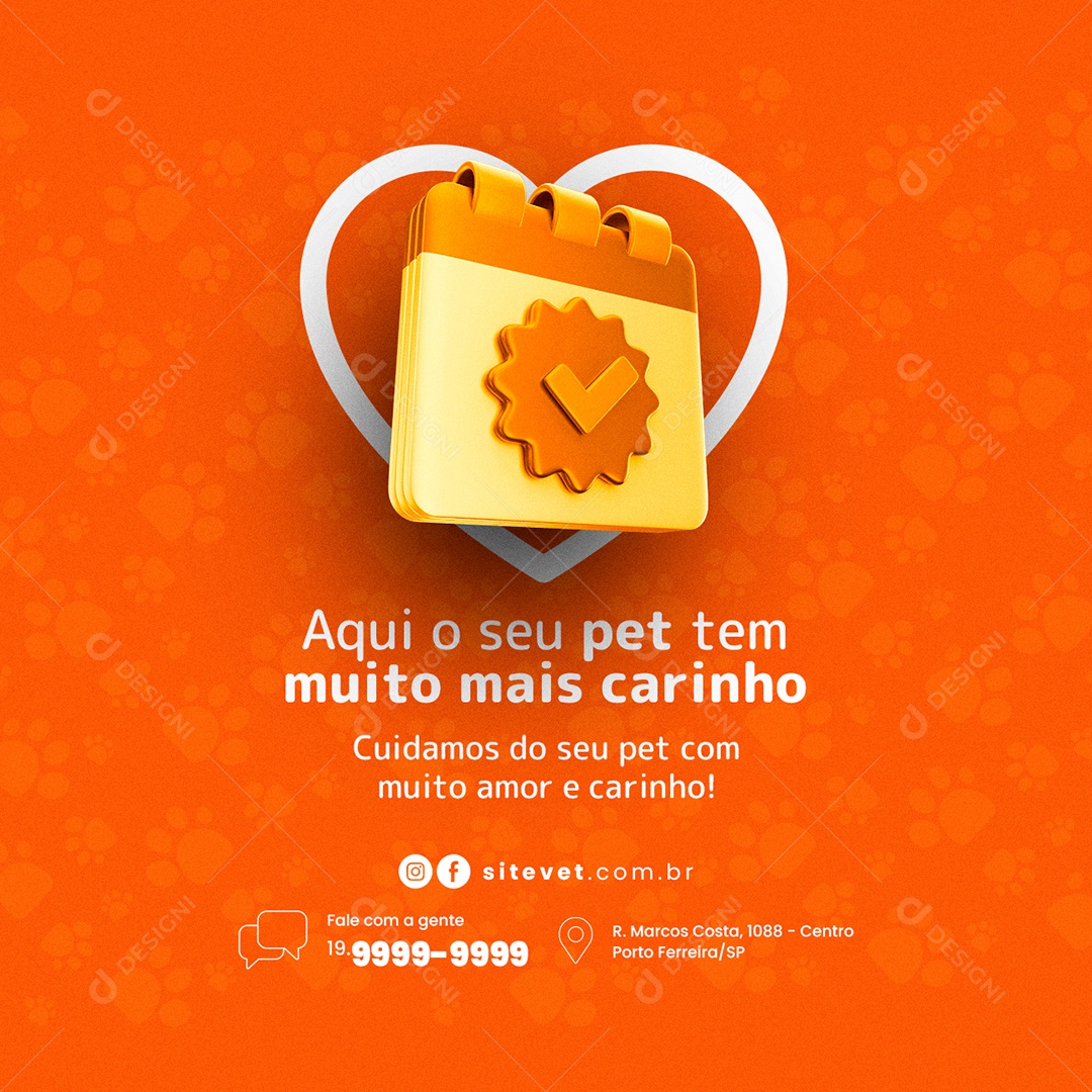 Aqui Seu Pet tem Muito Clínica Veterinária Social Media PSD Editável
