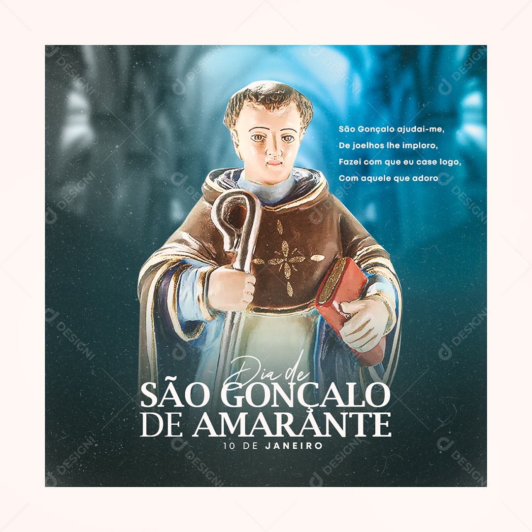 Ajudai me de Joelhos Dia de São Gonçalo Social Media PSD Editável