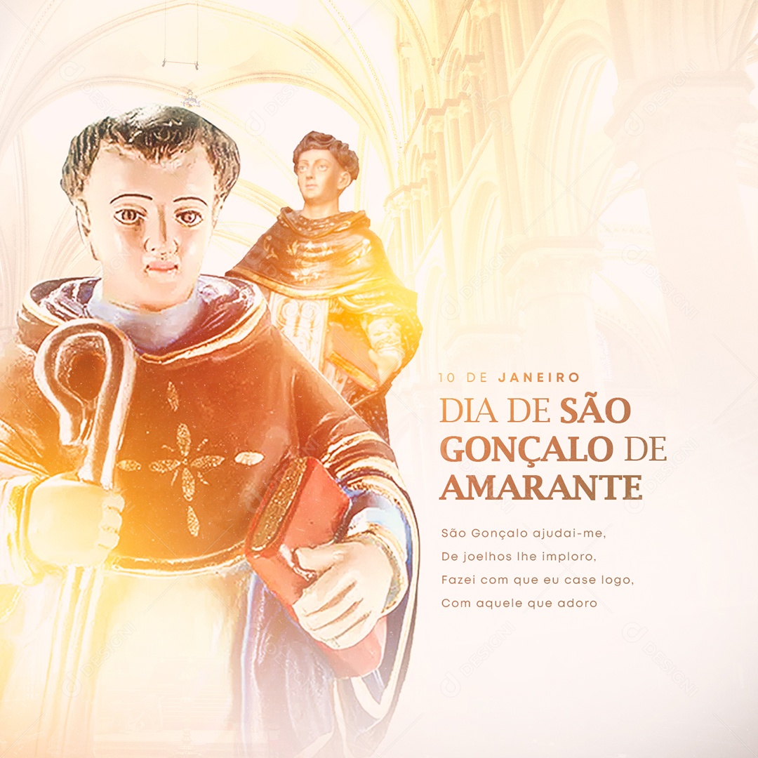 Ajudai me de Joelhos Dia de São Gonçalo Social Media PSD Editável