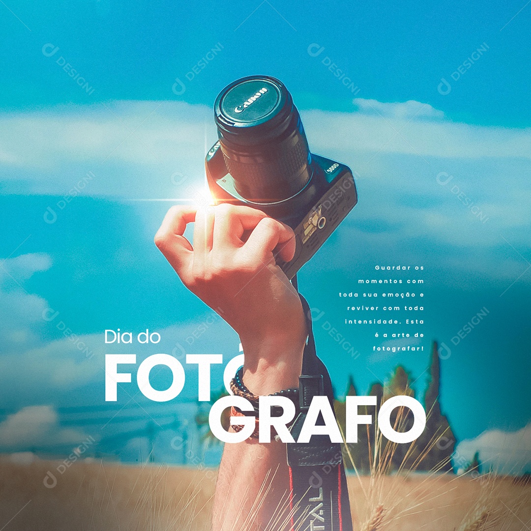 Guardar os Momentos com Toda sua Emoção Dia do Fotógrafo Social Media PSD Editável