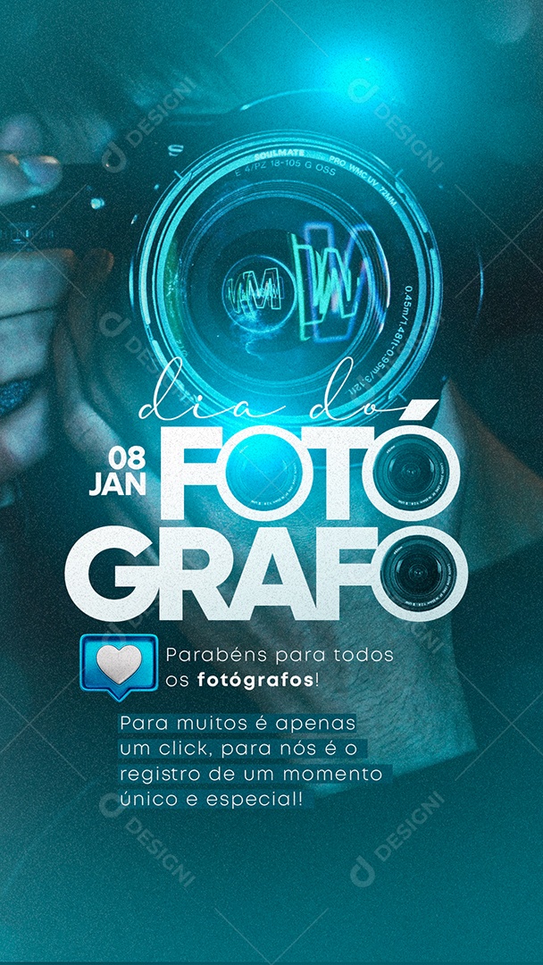 Story Para Muitos é Apenas um Click Dia do Fotógrafo Social Media PSD Editável