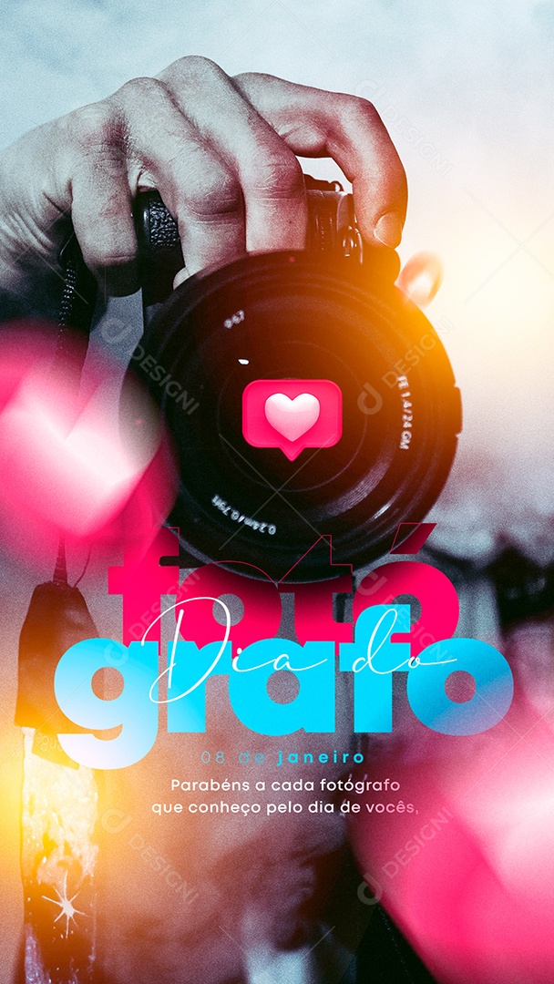 Story Parabéns a Cada Fotógrafo Dia do Fotógrafo Social Media PSD Editável
