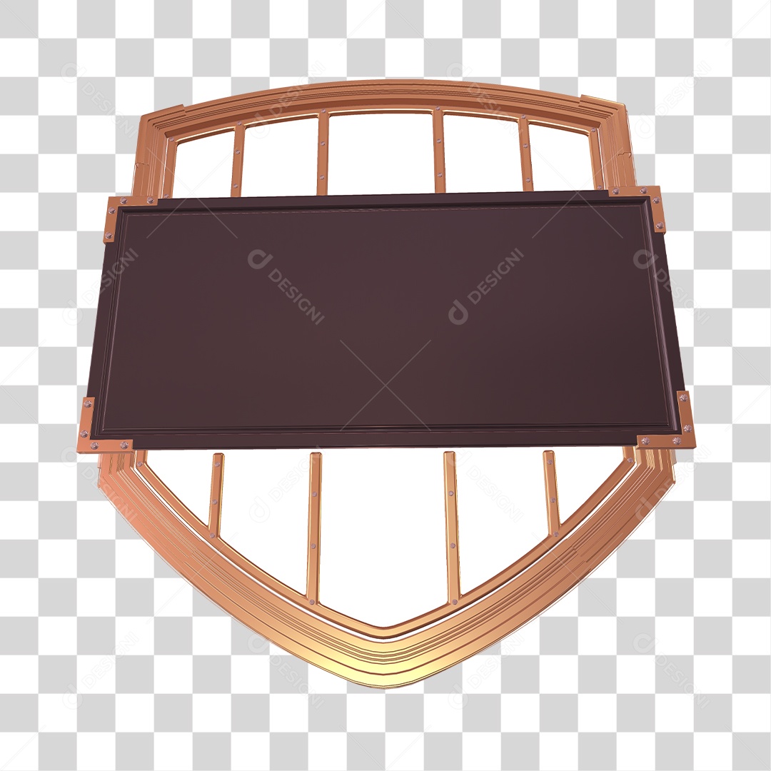 Elemento 3D Para Composição Escudo PNG Transparente