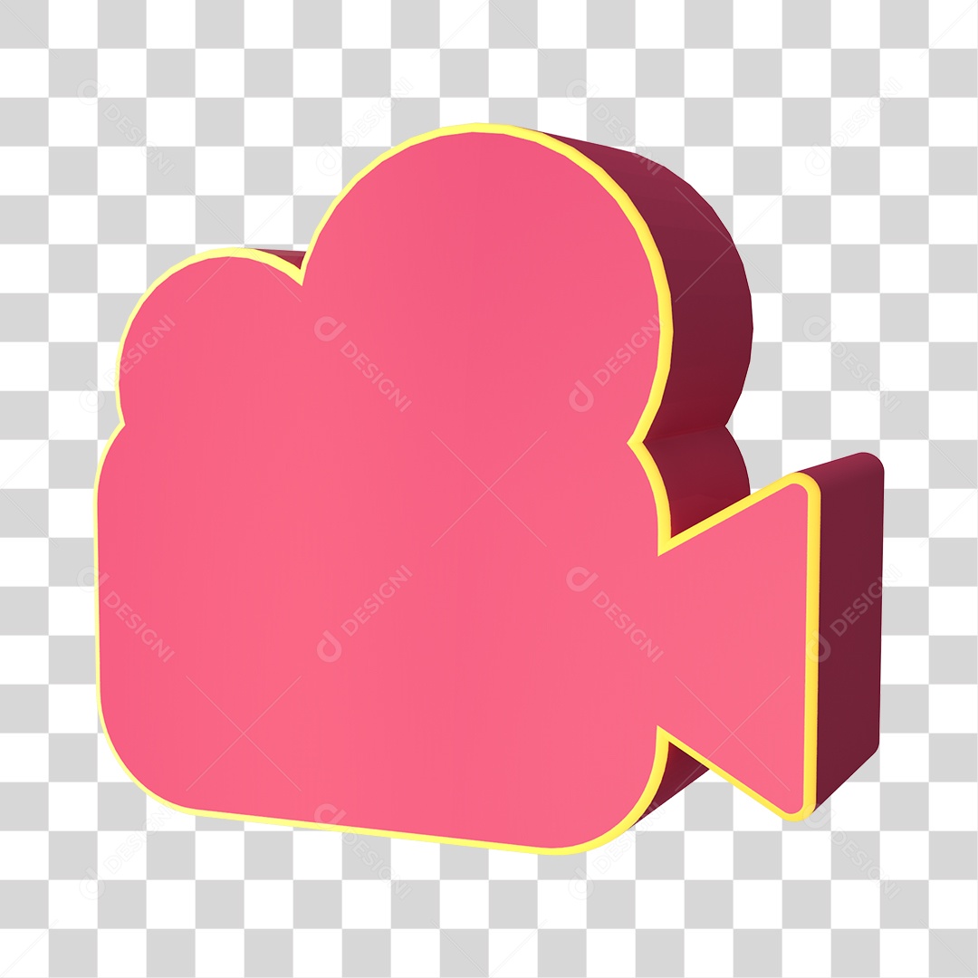 Ilustração de Câmera 3D Para Composição PNG Transparente