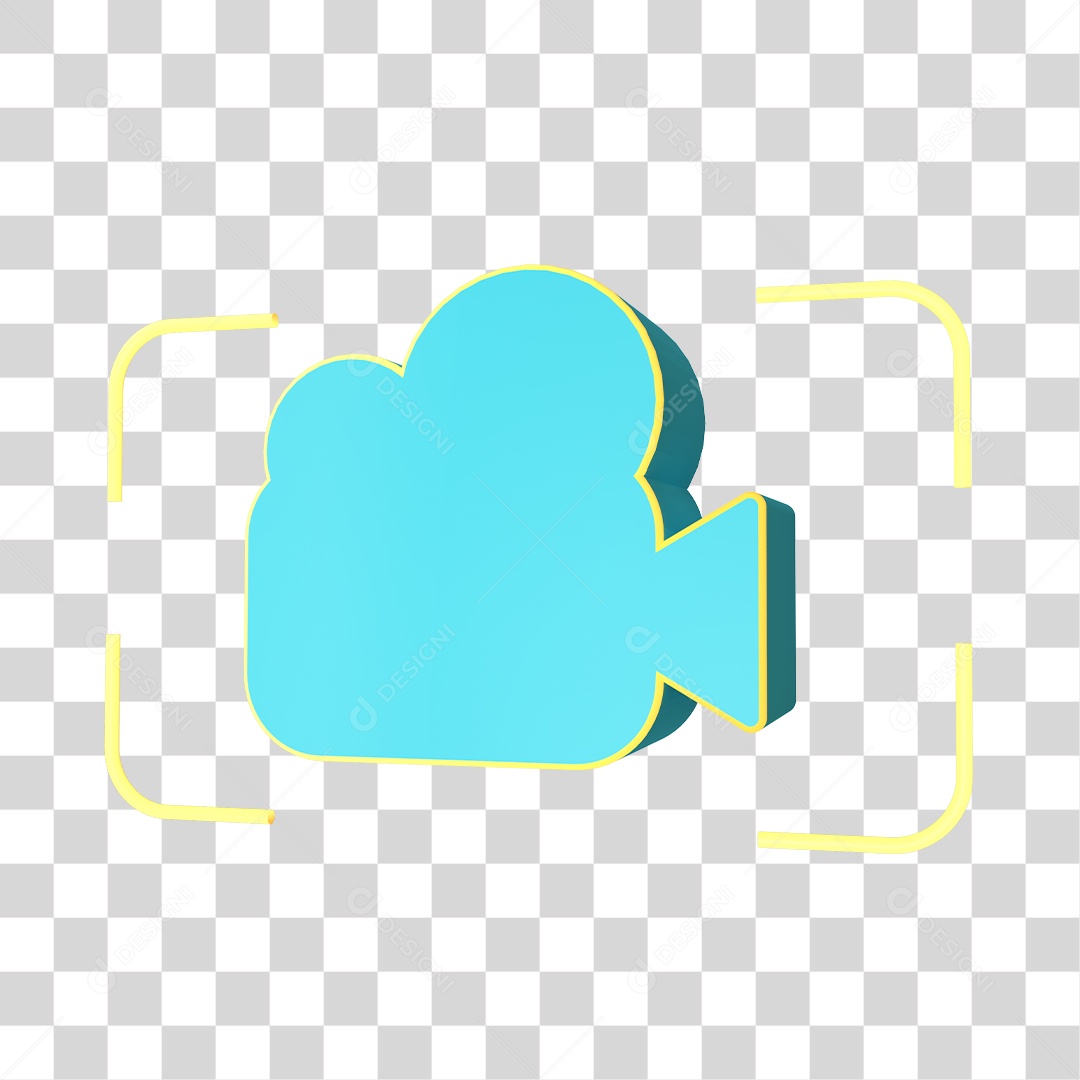 Ilustração de Câmera 3D Para Composição PNG Transparente