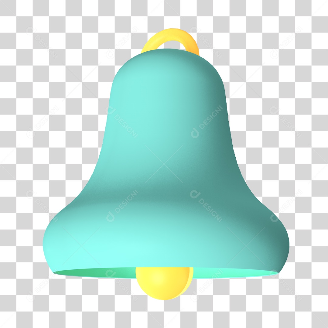 Ilustração de Sino 3D Para Composição PNG Transparente