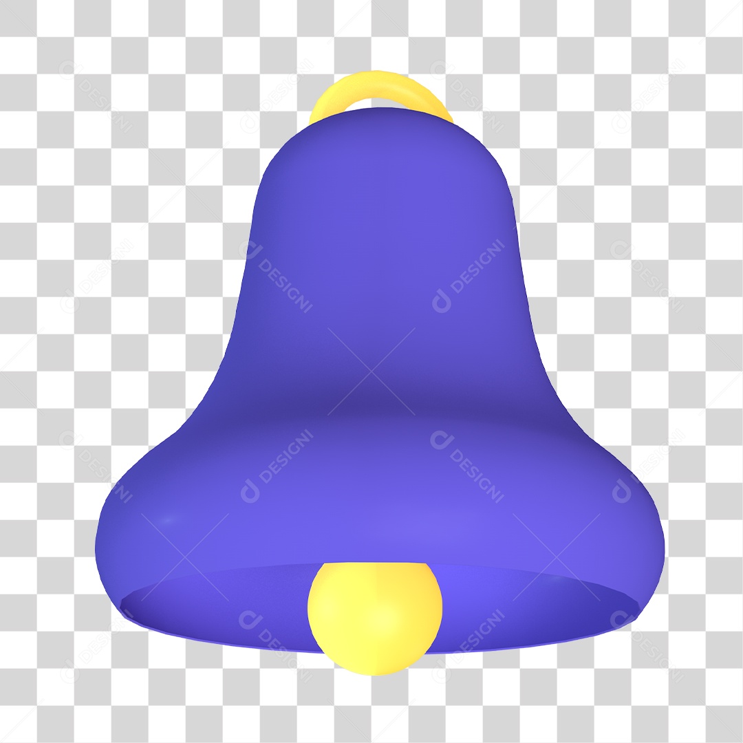 Ilustração de Sino 3D Para Composição PNG Transparente