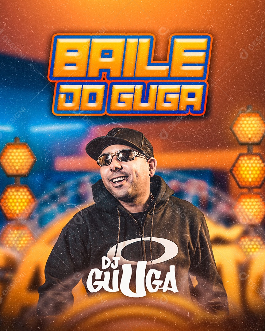 Flyer Show Baile do Dj Guga Social Media PSD Editável