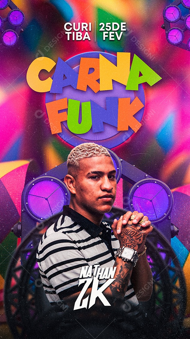 Flyer Carna Funk MC Nathan ZK Story Social Media PSD Editável