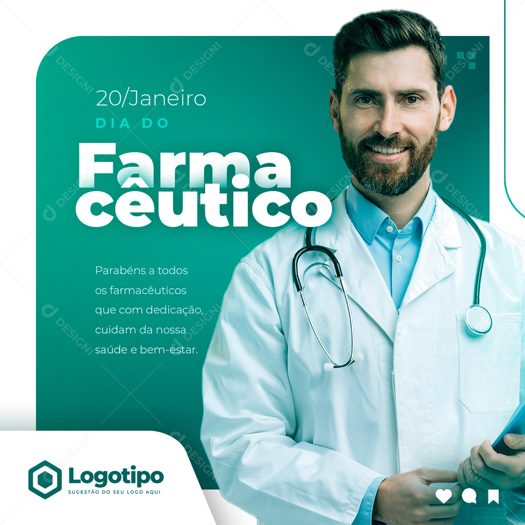 Post Dia do Farmacêutico Social Media PSD Editável