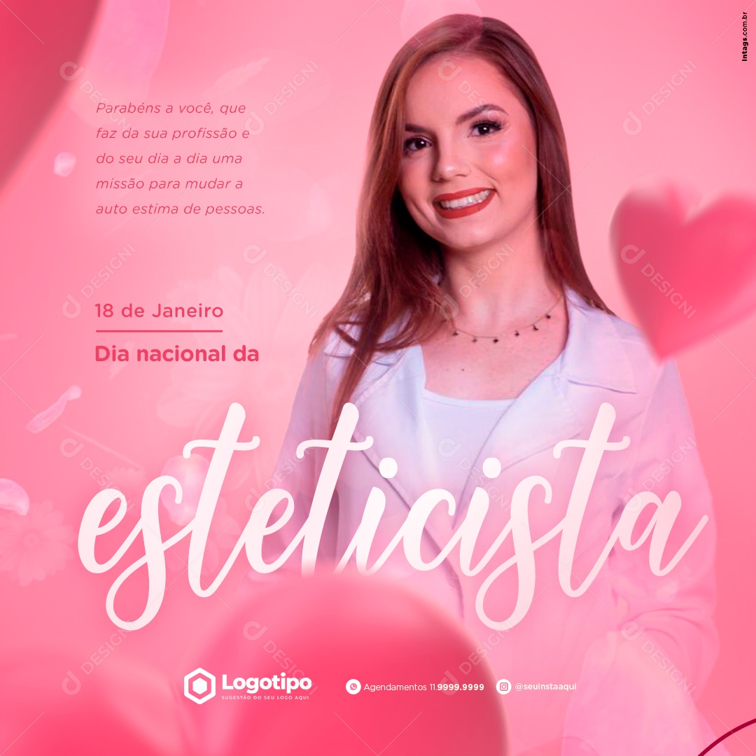 Post Dia da Esteticista Social Media PSD Editável
