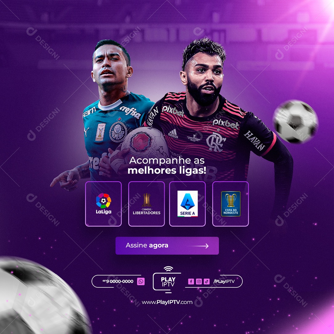 Acompanhe as Melhores Ligas IPTV Social Media PSD Editável