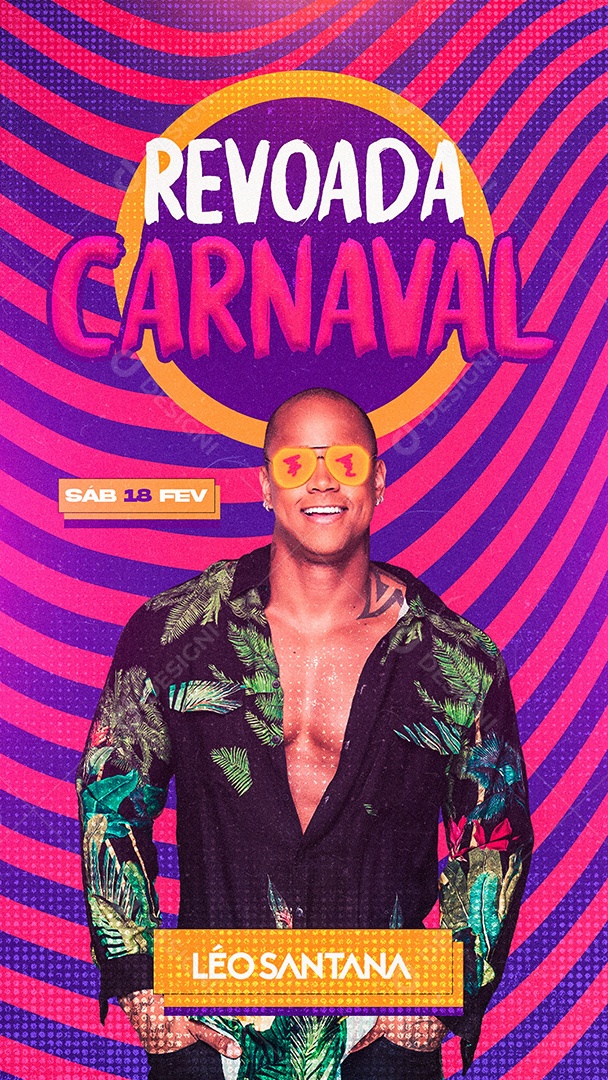 Flyer Revoada de Carnaval Léo Santana Story Social Media PSD Editável