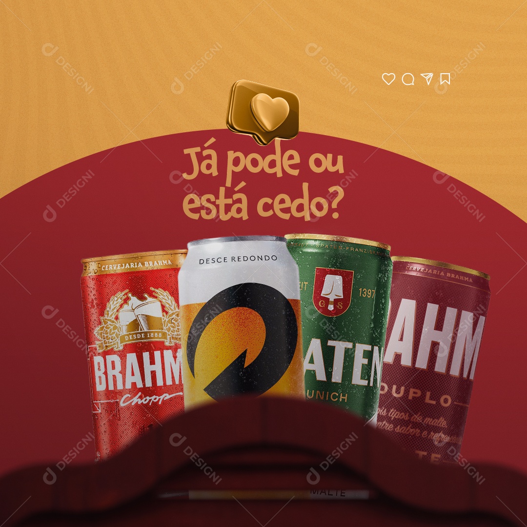 Já Pode ou Está Cedo? Distribuidora de Bebidas Social Media PSD Editável