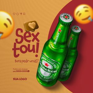 Sextou! Bora Pedir Umas Heineken? Distribuidora de Bebidas Social Media PSD Editável