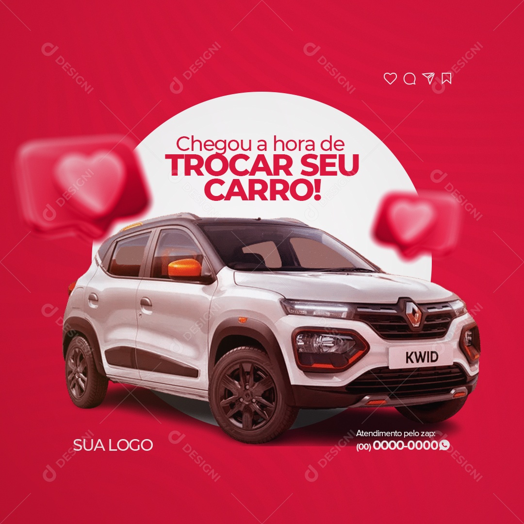Chegou a Hora de Trocar Seu Carro! Concessionária de Veículos Social Media PSD Editável