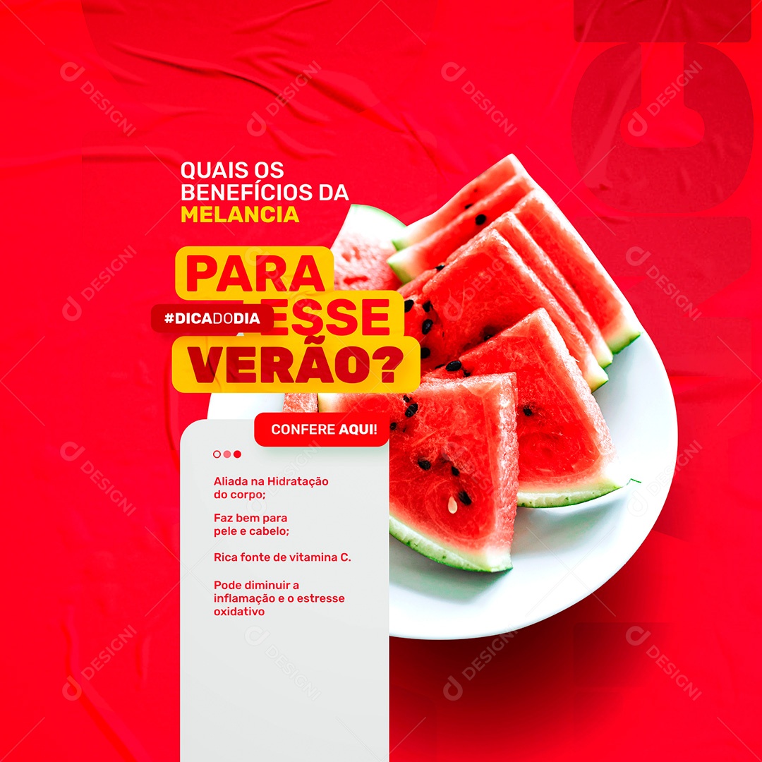 Post Hortifruti Benefícios do Verão Social Media PSD Editável